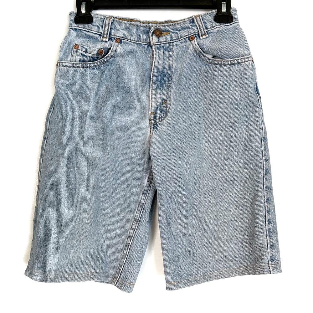 Vintage Levis Levi Strauss Boys Light Blue Jean Denim Shorts 1990s 100% Cotton